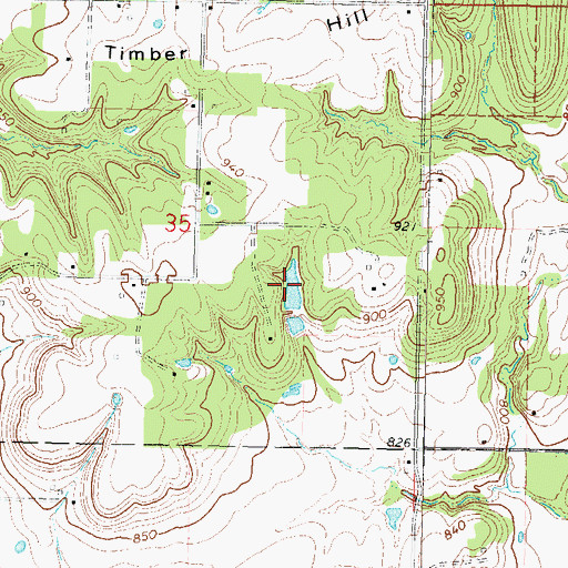 Topographic Map of Dick Melendy Reservoir, OK