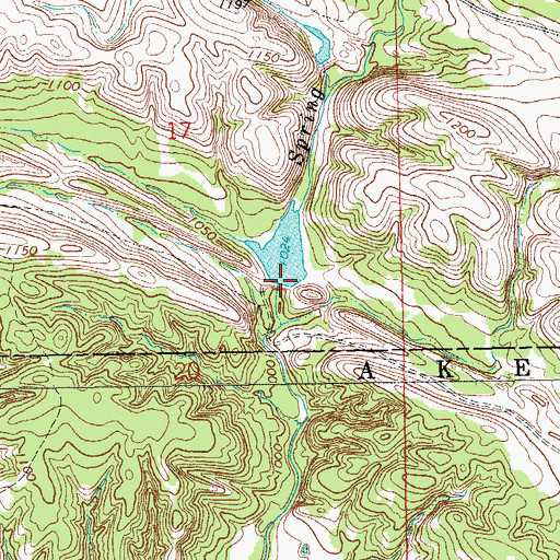 Topographic Map of Zelder Humble Lake Number 2 Dam, OK