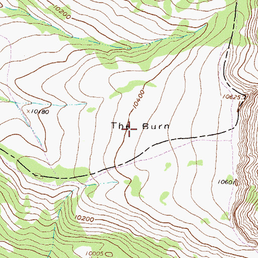Topographic Map of The Burn, CO