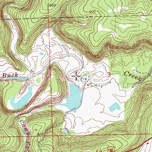 Topographic Map of Oknoname 113048 Dam, OK