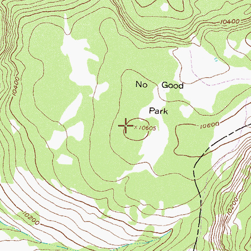 Topographic Map of No Good Park, CO