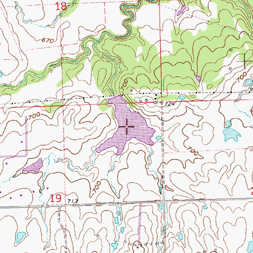 Topographic Map of Oknoname 113001 Reservoir, OK