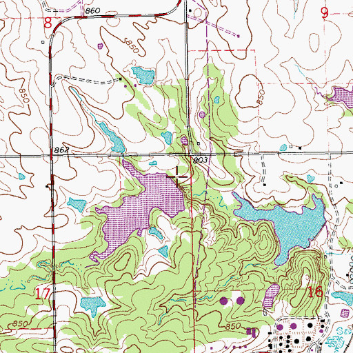 Topographic Map of Carter 1 Reservoir, OK