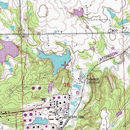Topographic Map of Mckown Lake Dam, OK