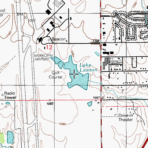 Topographic Map of Lake Lawton, OK