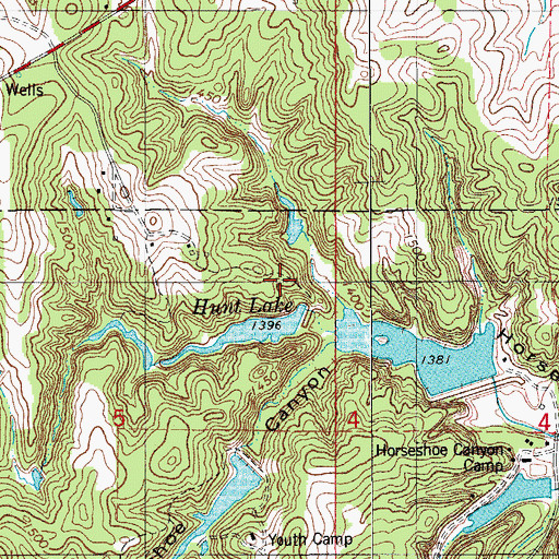 Topographic Map of Oknoname 015012 Reservoir, OK