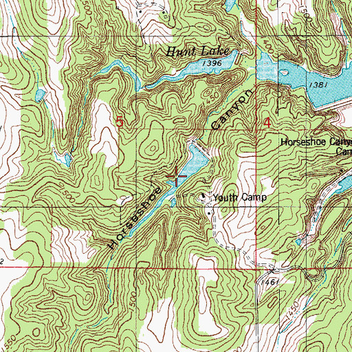 Topographic Map of Oknoname 015006 Reservoir, OK