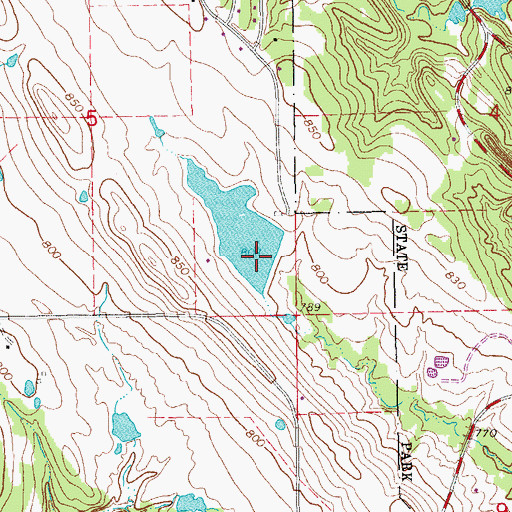 Topographic Map of Oknoname 085001 Dam, OK