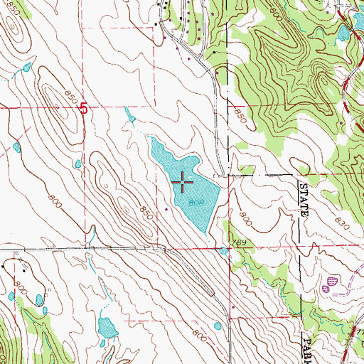Topographic Map of Oknoname 085001 Reservoir, OK