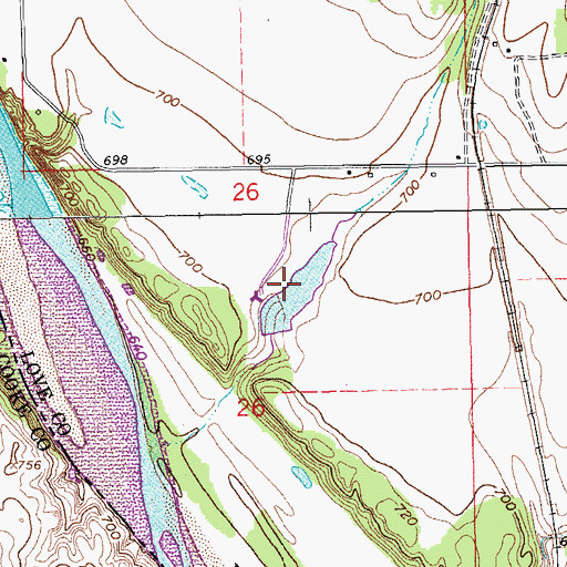 Topographic Map of Oknoname 085003 Reservoir, OK