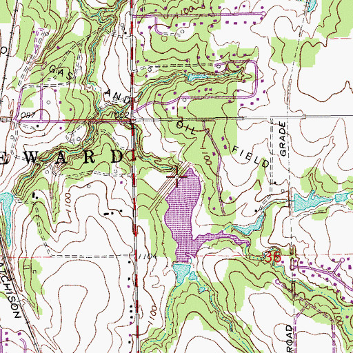 Topographic Map of Cottonwood Creek Site 54 Dam, OK