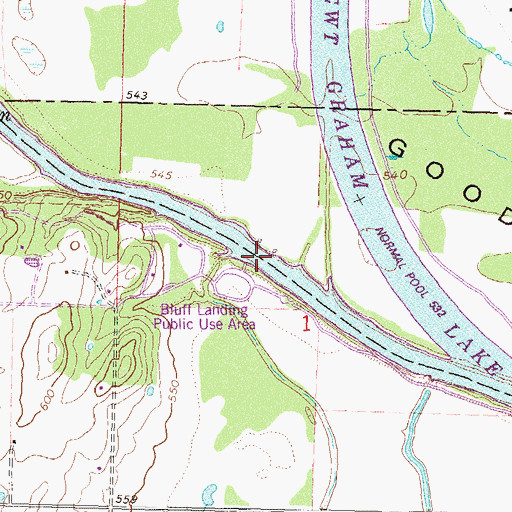 Topographic Map of Lock and Dam 18, OK