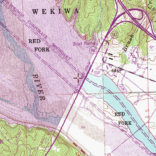Topographic Map of Keystone Dam, OK