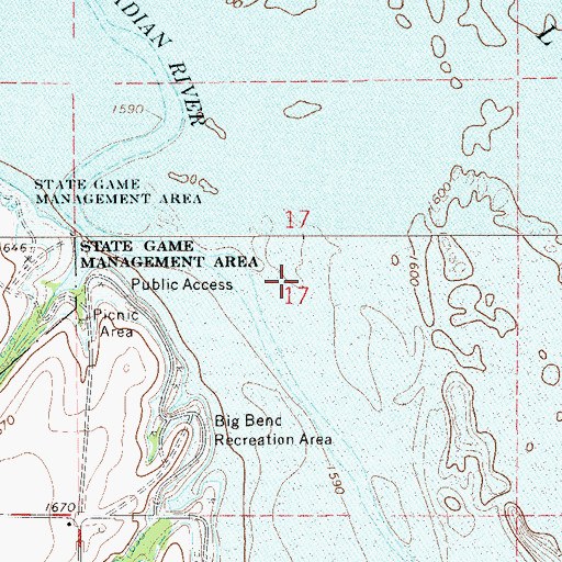 Topographic Map of Canton Lake, OK