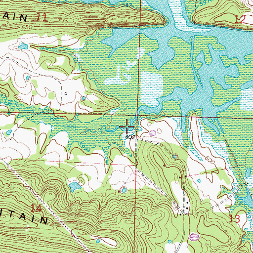 Topographic Map of Oknoname 131007 Reservoir, OK