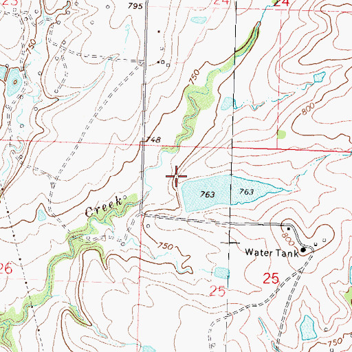 Topographic Map of Orville Quinn Number 2 Reservoir, OK