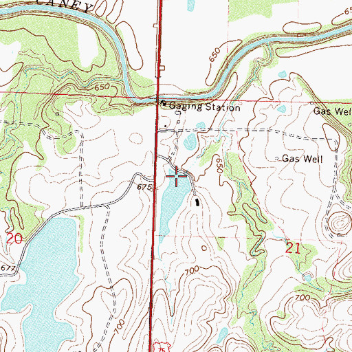 Topographic Map of G C Richardson Dam, OK