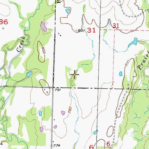 Topographic Map of Dow Lake Dam, OK