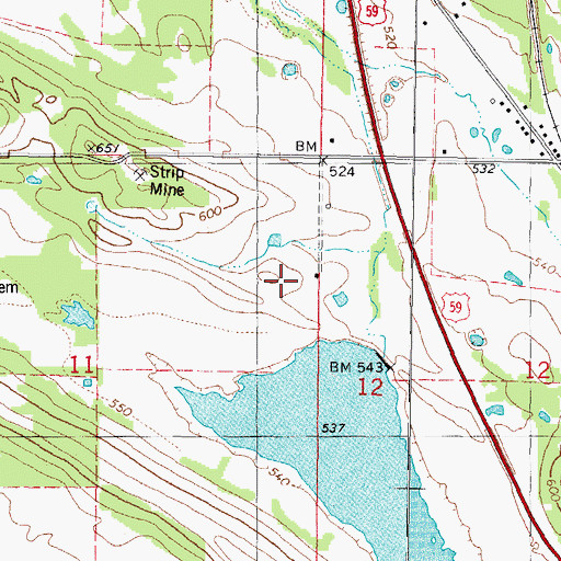 Topographic Map of Shadwick Lake Dam, OK