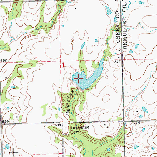 Topographic Map of Little Deep Fork Creek Site 53 Dam, OK