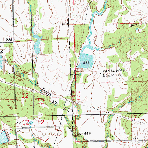 Topographic Map of Little Deep Fork Creek Site 5 Dam, OK