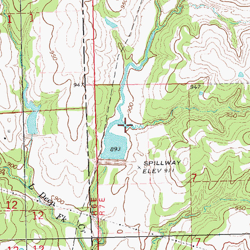 Topographic Map of Little Deep Fork Creek Site 5 Reservoir, OK