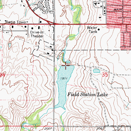 Topographic Map of Southern Great Plains Field Station Lake Dam, OK