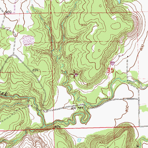 Topographic Map of Southern Great Plains Field Station Lake, OK