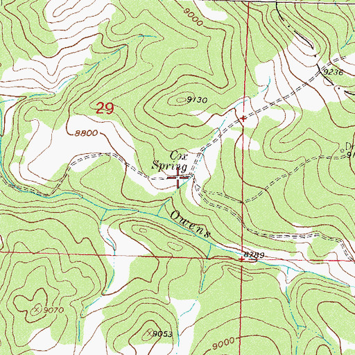 Topographic Map of Cox Spring, CO