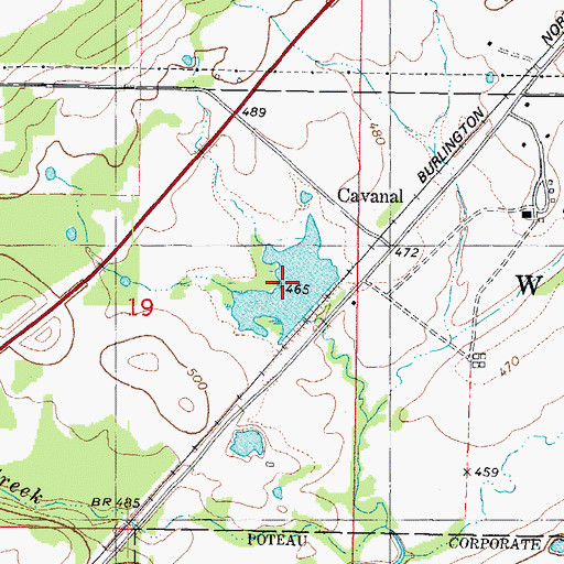 Topographic Map of Cavanal Lake, OK