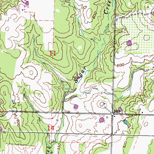 Topographic Map of Krebs Lake, OK