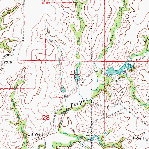 Topographic Map of Oknoname 043002 Reservoir, OK
