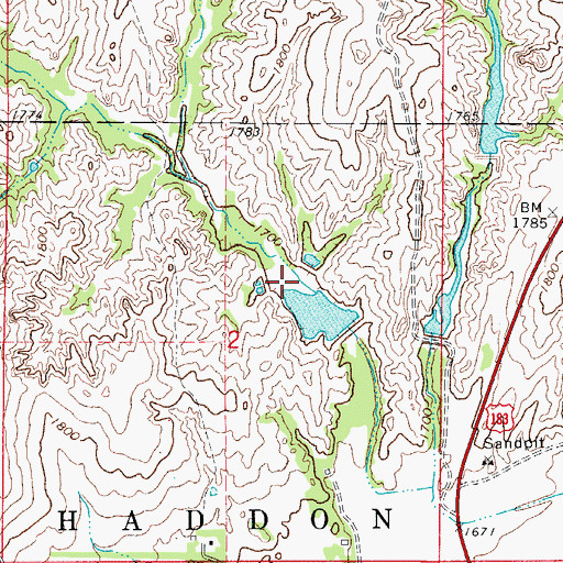 Topographic Map of Taylor Number 10 Reservoir, OK