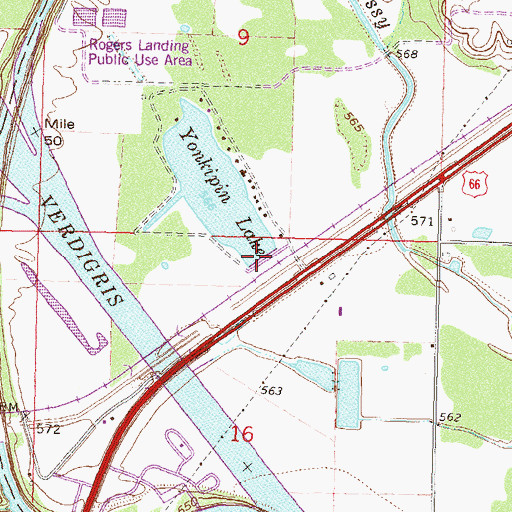 Topographic Map of Yonkipin Lake Dam, OK