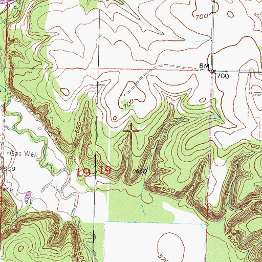Topographic Map of Oknoname 131002 Reservoir, OK