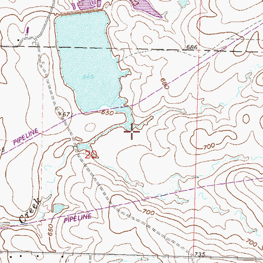 Topographic Map of Inola Lake Dam, OK
