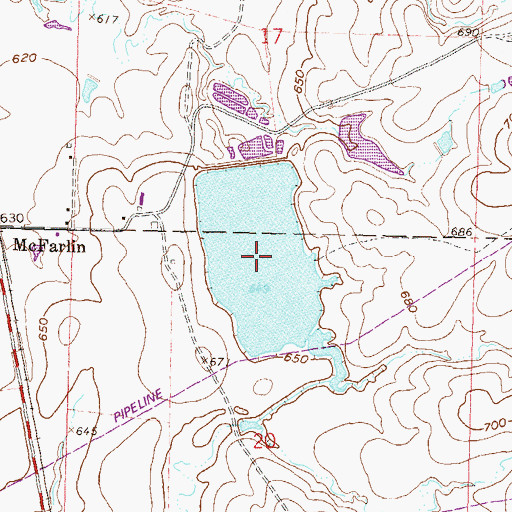 Topographic Map of Inola Lake, OK