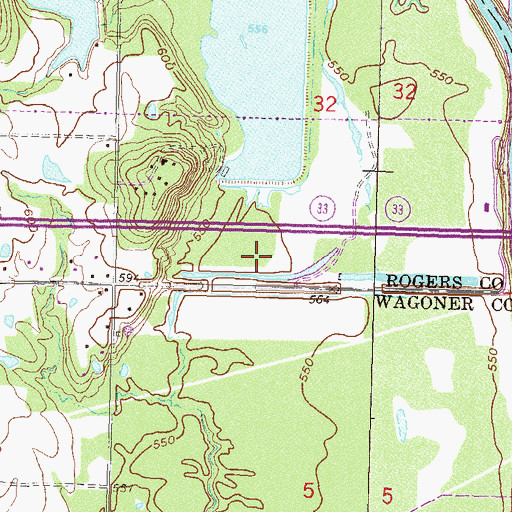 Topographic Map of Oknoname 131005 Dam, OK