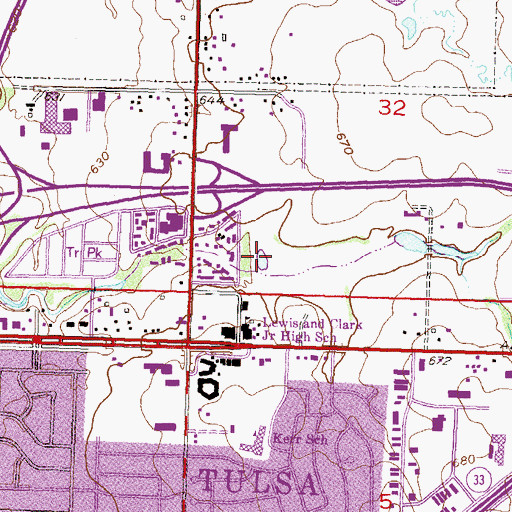 Topographic Map of Vettie Cooley Lake, OK