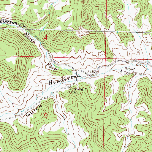 Topographic Map of North Fork Little Henderson Creek, CO