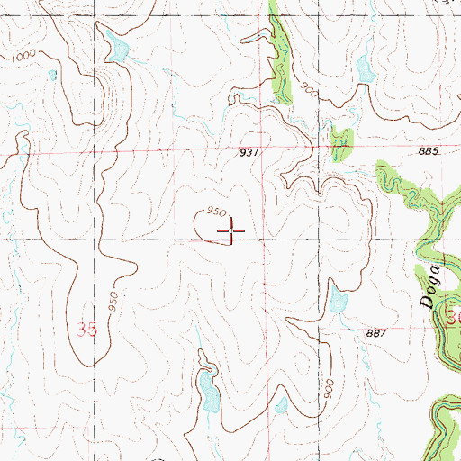 Topographic Map of Oknoname 13901 Reservoir, OK