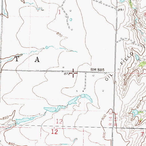 Topographic Map of Dutcher Number 1 Dam, OK