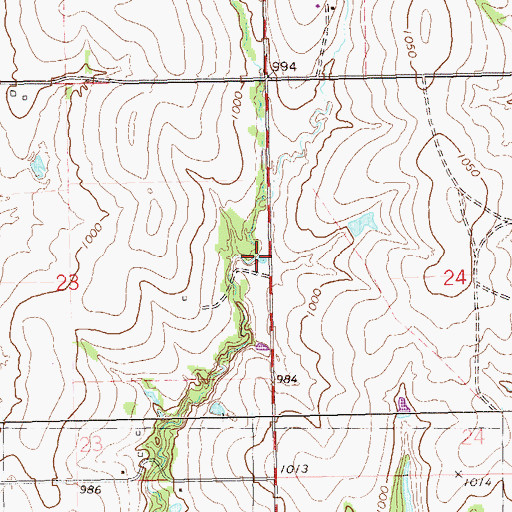 Topographic Map of Burlingame Number I Reservoir, OK