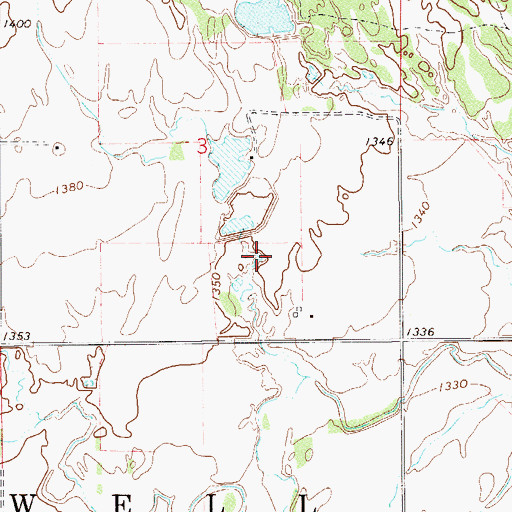 Topographic Map of Eck Twin Lakes South Dam, OK