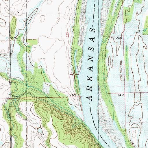 Topographic Map of Eck Twin Lakes North Dam, OK