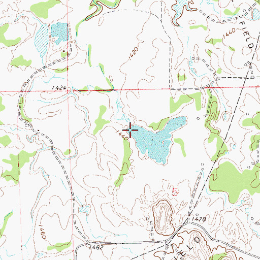 Topographic Map of Oknoname 093011 Dam, OK