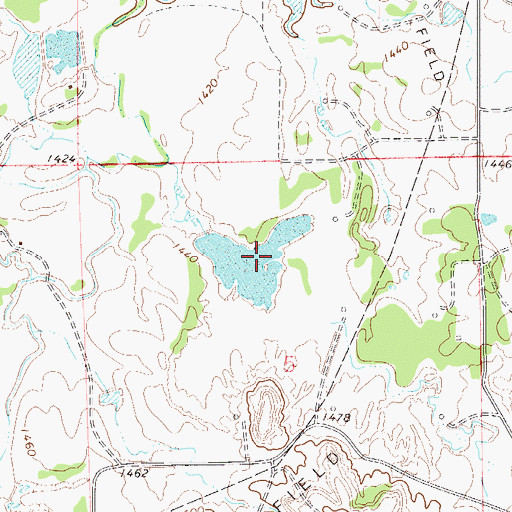 Topographic Map of Oknoname 093011 Reservoir, OK