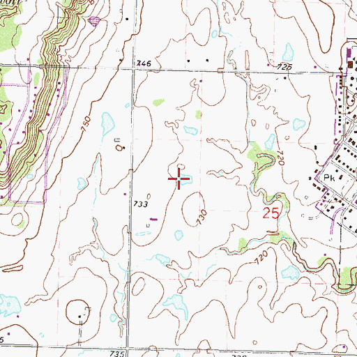 Topographic Map of Chelsea Reservoir Number 2 Dam, OK