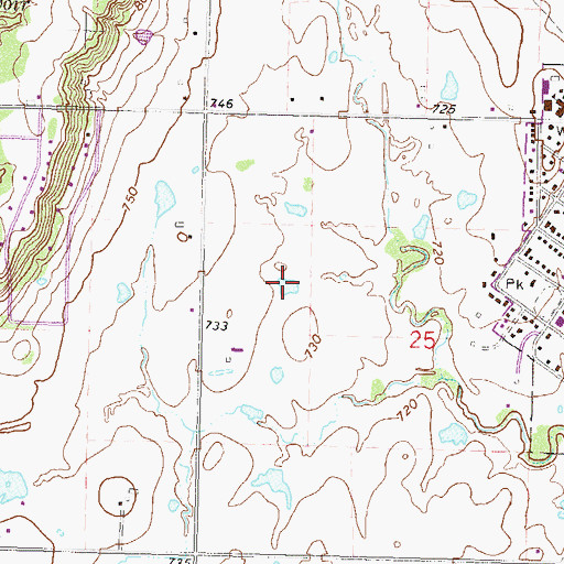 Topographic Map of Chelsea Reservoir Number 2, OK