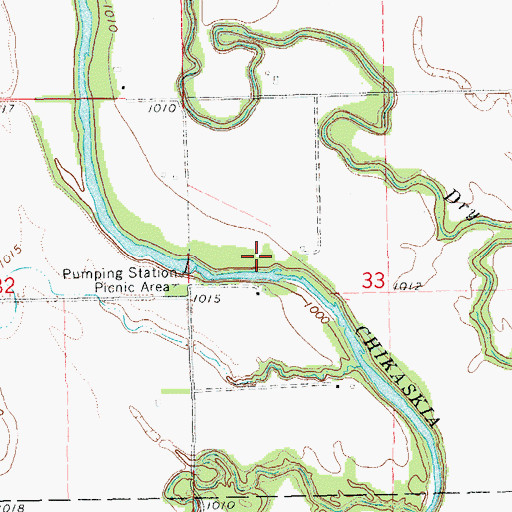 Topographic Map of City of Blackwell Dam, OK